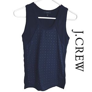 J.CREW Inset Rhinestone Studded Embellished Top Black Label Sz XXS